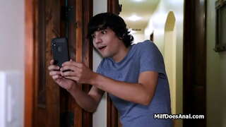 ���ृत्रिम लंड शॉवर मध्ये, खोल गुदद्वारासंबंधीचा पलंग वर